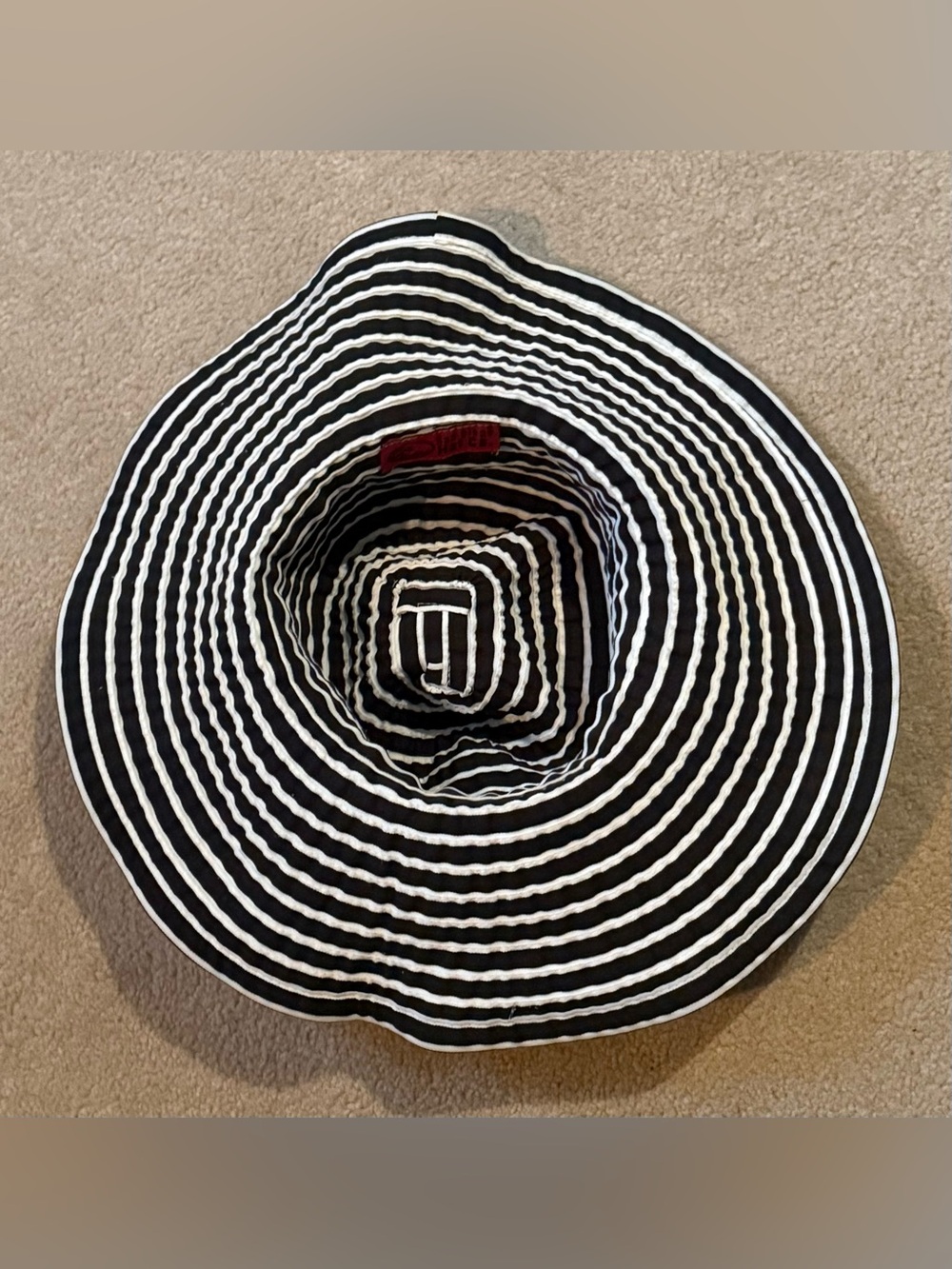 SAN DIEGO HAT COMPANY Black & White Striped Sun Hat UPF 50 - Picture 2 of 6